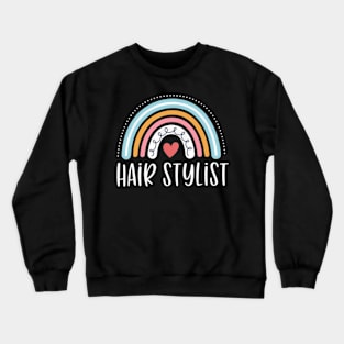 Hair Stylist For Women Hairstylist Rainbow Crewneck Sweatshirt